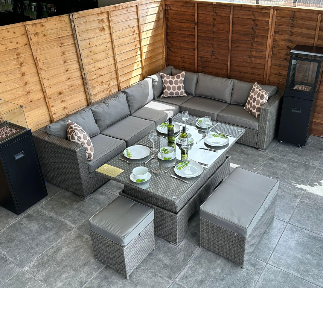 Alfresco Rising Table Corner Sofa Set